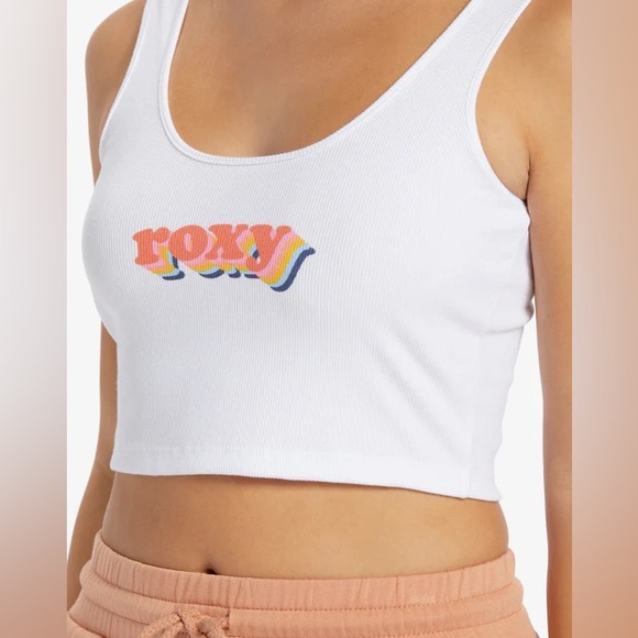 Roxy White Tank Top with Vibrant Graphic size large - Picture 1 of 3